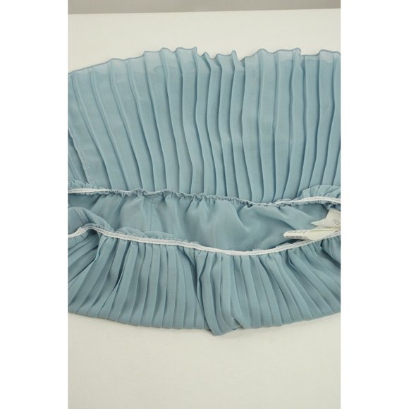 New Marta Palmieri Women Size 40 Sheer Chiffon Sky Blue Sleeveless Ruffle Blouse - Picture 9 of 10